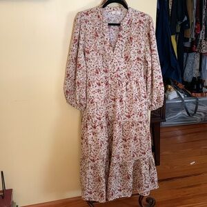 Entro tiered floral midi dress